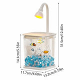 Fishbowl Creative Mini Desktop Fish Tank INS with LED Light Plastic Clear Aquariums Breathable Durable Landscape Fish Tank Kids