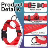 Dog Collar for Small to Large Dogs, Reflective Nylon No Pull Choke Collar with Locator Protective Cover, Metal D-Ring & No Buckl