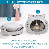 Cozy Cat Cave Bed – Enclosed Warm Tent with Cushion for Cats & Small Dogs