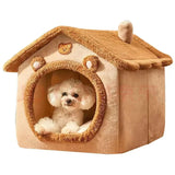 Foldable Pet House – Soft Indoor Bed for Cats & Small Dogs, Washable All-Season Cozy Kennel
