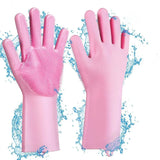 Pet Grooming Cleaning Gloves Dog Cat Bathing Shampoo Glove Scrubber Magic Dishwashing CleannerSponge Silicon Hair Removal Glove