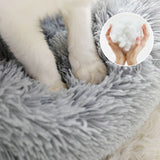 Round Fluffy Calming Pet Bed – Soft Washable Nest for Cats & Small Dogs