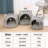 Cozy Cat Cave Bed – Enclosed Warm Tent with Cushion for Cats & Small Dogs