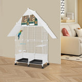 Large Parrot Cage Budgie Cage Multifunctional Wire Cage for Mid-Sized Parrots Cockatiels Conures Parakeets Lovebirds Budgie