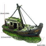 Aquarium Fish Tank Landscape Wreck Ship Decor Resin Boat Ornament Aquarium Accessories Decoration