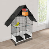 Large Parrot Cage Budgie Cage Multifunctional Wire Cage for Mid-Sized Parrots Cockatiels Conures Parakeets Lovebirds Budgie