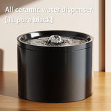 Eco Ceramic Pet Water Fountain – 1L Silent Circulating Filtered Drinking Fountain for Cats & Dogs