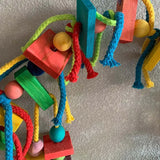 Bird Toy Parrot Colorful Wooden Chewing Toy