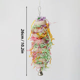 Funny Bird Toys Parrot Toys Swing Parrot Cage Natural loofah Hanging Cockatiel with Bell Parakeet Pet Bird Bites Climb Chew Toys