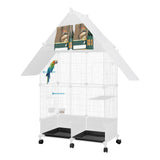 Large Parrot Cage Budgie Cage Multifunctional Wire Cage for Mid-Sized Parrots Cockatiels Conures Parakeets Lovebirds Budgie