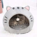 Cozy Cat Cave Bed – Enclosed Warm Tent with Cushion for Cats & Small Dogs