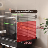 Transparent Ornamental Cage Parrot Bird Cage Double-layer Large Space Bird Supplies Easy Interactive House with Drawer Tray