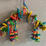 Bird Toy Parrot Colorful Wooden Chewing Toy