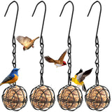 Wild Bird Feeders Metal Suet Ball Bird Feeder Set with Hanging Chain Squirrel Proof for Outdoor Garden Hummingbird Feeders