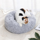Round Fluffy Calming Pet Bed – Soft Washable Nest for Cats & Small Dogs