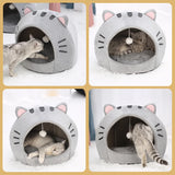 Cozy Cat Cave Bed – Enclosed Warm Tent with Cushion for Cats & Small Dogs