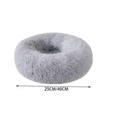 Round Fluffy Calming Pet Bed – Soft Washable Nest for Cats & Small Dogs