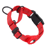 Dog Collar for Small to Large Dogs, Reflective Nylon No Pull Choke Collar with Locator Protective Cover, Metal D-Ring & No Buckl