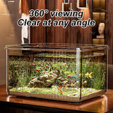 1 PC Transparent Aquarium Creative Desktop Fish Tank for Office Home Decor Rectangular(Bare Tank, No Scenery or Stones Included)