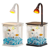 Fishbowl Creative Mini Desktop Fish Tank INS with LED Light Plastic Clear Aquariums Breathable Durable Landscape Fish Tank Kids