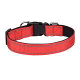 Reflective Dog Collar,Soft Neoprene Padded Breathable Nylon Pet Collar Adjustable for Medium Large Dogs, Neck 25-60 Centimeter