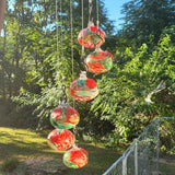 Wind Chimes Hummingbird Feeders for Outdoors Hanging Glass Bird Feeders Bird Feeding Station for Outside Garden Backyard Decor
