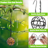 Wild Bird Feeders Metal Suet Ball Bird Feeder Set with Hanging Chain Squirrel Proof for Outdoor Garden Hummingbird Feeders