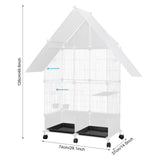 Large Parrot Cage Budgie Cage Multifunctional Wire Cage for Mid-Sized Parrots Cockatiels Conures Parakeets Lovebirds Budgie