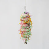 Funny Bird Toys Parrot Toys Swing Parrot Cage Natural loofah Hanging Cockatiel with Bell Parakeet Pet Bird Bites Climb Chew Toys