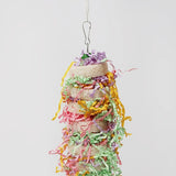 Funny Bird Toys Parrot Toys Swing Parrot Cage Natural loofah Hanging Cockatiel with Bell Parakeet Pet Bird Bites Climb Chew Toys