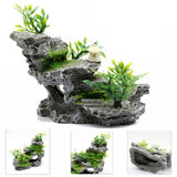 Aquarium Fish Tank Decor Rockery Mountain Stone Hiding Fish Cave Resin Ornaments