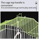 Compact Bird Cage for Small Parrot Budgie Lovebird White-eye Zebra Finch Home Use Portable Travel Carrier with Perch Feeder Cup
