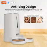 Smart WiFi Pet Feeder for Cats & Small Dogs – 4L Food Dispenser with App Control, Dual Stainless Bowls, Water Fountain, Low Food Alerts