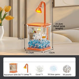 Fishbowl Creative Mini Desktop Fish Tank INS with LED Light Plastic Clear Aquariums Breathable Durable Landscape Fish Tank Kids