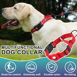Dog Collar for Small to Large Dogs, Reflective Nylon No Pull Choke Collar with Locator Protective Cover, Metal D-Ring & No Buckl