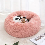 Round Fluffy Calming Pet Bed – Soft Washable Nest for Cats & Small Dogs
