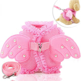 Dog Harness Beautiful Lace Cat Leash Bow Knot Chest Strap Dog Collar Pet Supplies Accessories Dog Leash Red Bow