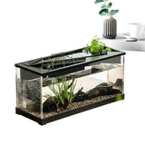 Small Fish Tank Acrylic Clear Desk Aquarium with Filter Fish Tank Starter Kits with Air Pump for Tabletop Living Room Studio Dec
