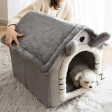 Foldable Pet House – Soft Indoor Bed for Cats & Small Dogs, Washable All-Season Cozy Kennel