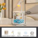 Fishbowl Creative Mini Desktop Fish Tank INS with LED Light Plastic Clear Aquariums Breathable Durable Landscape Fish Tank Kids