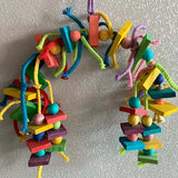 Bird Toy Parrot Colorful Wooden Chewing Toy