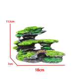 Moss Rockery Shape Fish Tank Ornaments Multifunctional Rock Cave Landscaping Decorative Betta Hide Artificial Fishbowl Decor