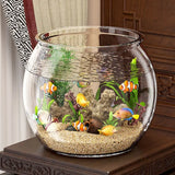 Ultra Clear Round Fish Bowl Plastic Goldfish Bowl Desktop Fish Tank Decorative 360-Degree View Desktop Small Aquarium