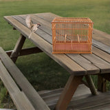 Small Bamboo Woven Bird Cage Lightweight Portable Travel Cage For Birds Home Decorative Flight Cage With Intricate Design