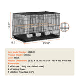 SucceBuy 30In Flight Bird Cage Stackable Divided Small Animal Cage for Kinds of Birds Pet Travel Birdcage with Handle and Perche