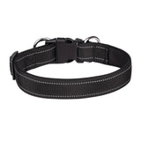 Reflective Dog Collar,Soft Neoprene Padded Breathable Nylon Pet Collar Adjustable for Medium Large Dogs, Neck 25-60 Centimeter