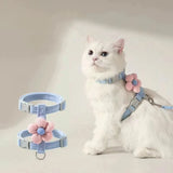 Cat Harness and Leash Sets Adjustable Dog Harness for Small Dog Leash Breashable Pet Harness Out Walking Dog Strap Cat Accessory