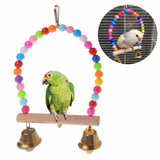 Parrots Toys Bird Swing Exercise Climbing Playstand Hanging Ladder Bridge Wooden Pet Parrot Macaw Hammock Bird Toy With Bells