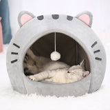 Cozy Cat Cave Bed – Enclosed Warm Tent with Cushion for Cats & Small Dogs
