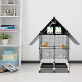 Large Parrot Cage Budgie Cage Multifunctional Wire Cage for Mid-Sized Parrots Cockatiels Conures Parakeets Lovebirds Budgie